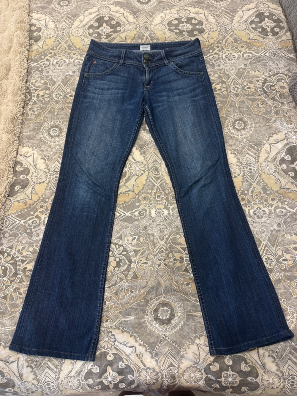 Hudson Jeans Dark Blue Flare Wide-Leg Jeans
